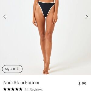 L*Space Black and White Bikini Bottom